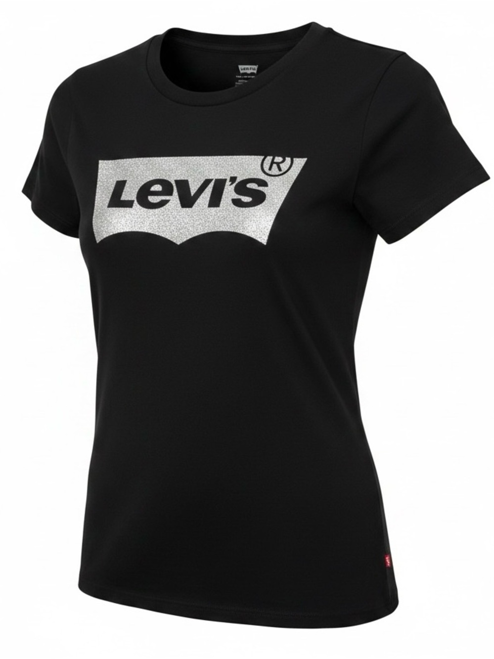 Levi's Black Tee with Silver Glitter Logo  Sz.L